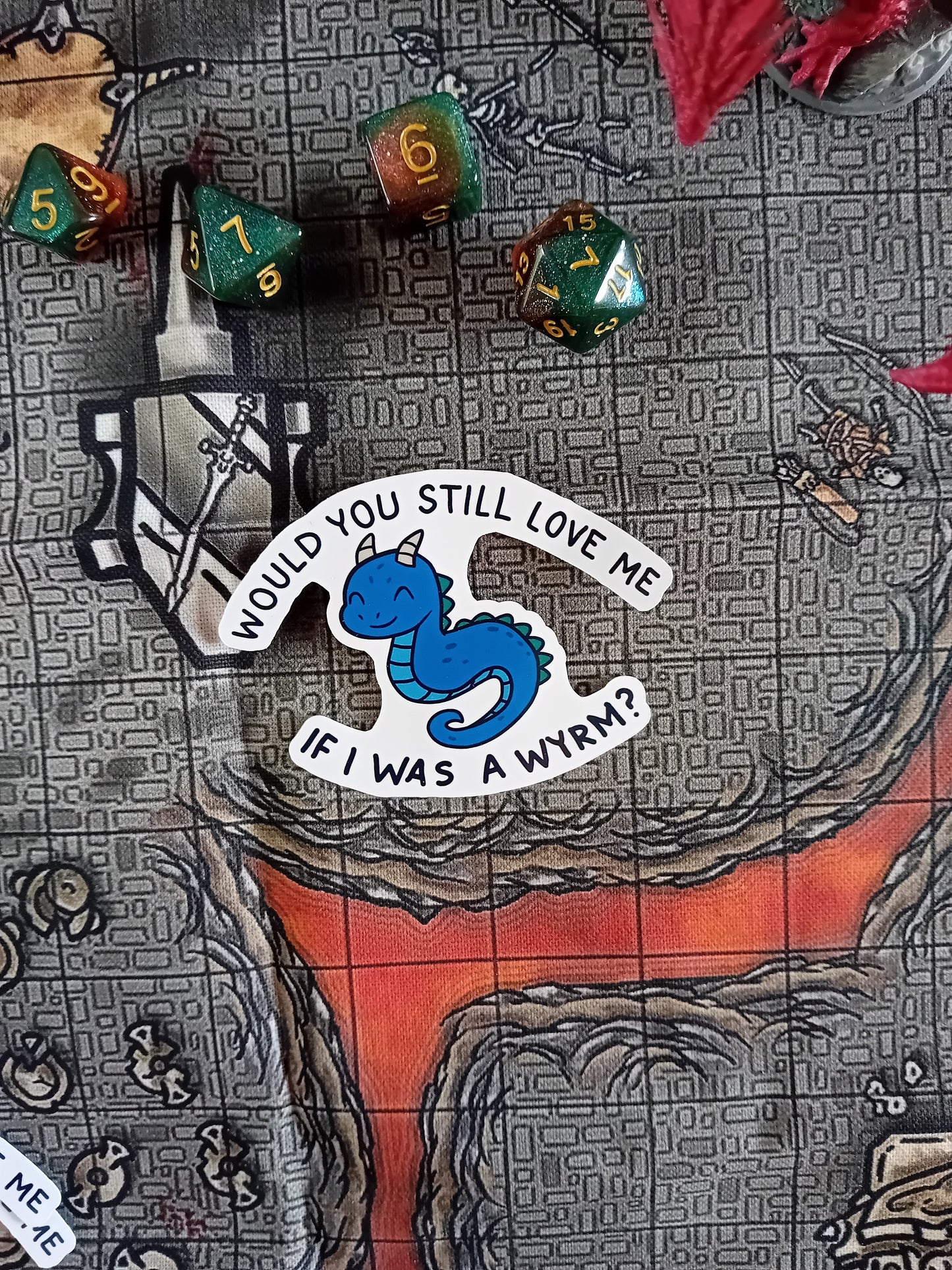 "Would You Still Love Me if I Was a Wyrm?" - Paper sticker for Fantasy Lovers