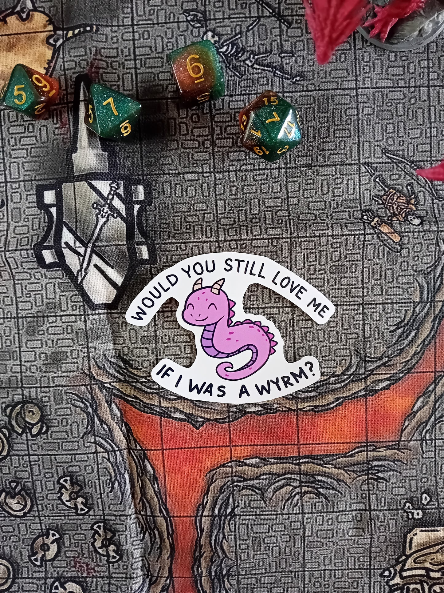 "Would You Still Love Me if I Was a Wyrm?" - Paper sticker for Fantasy Lovers