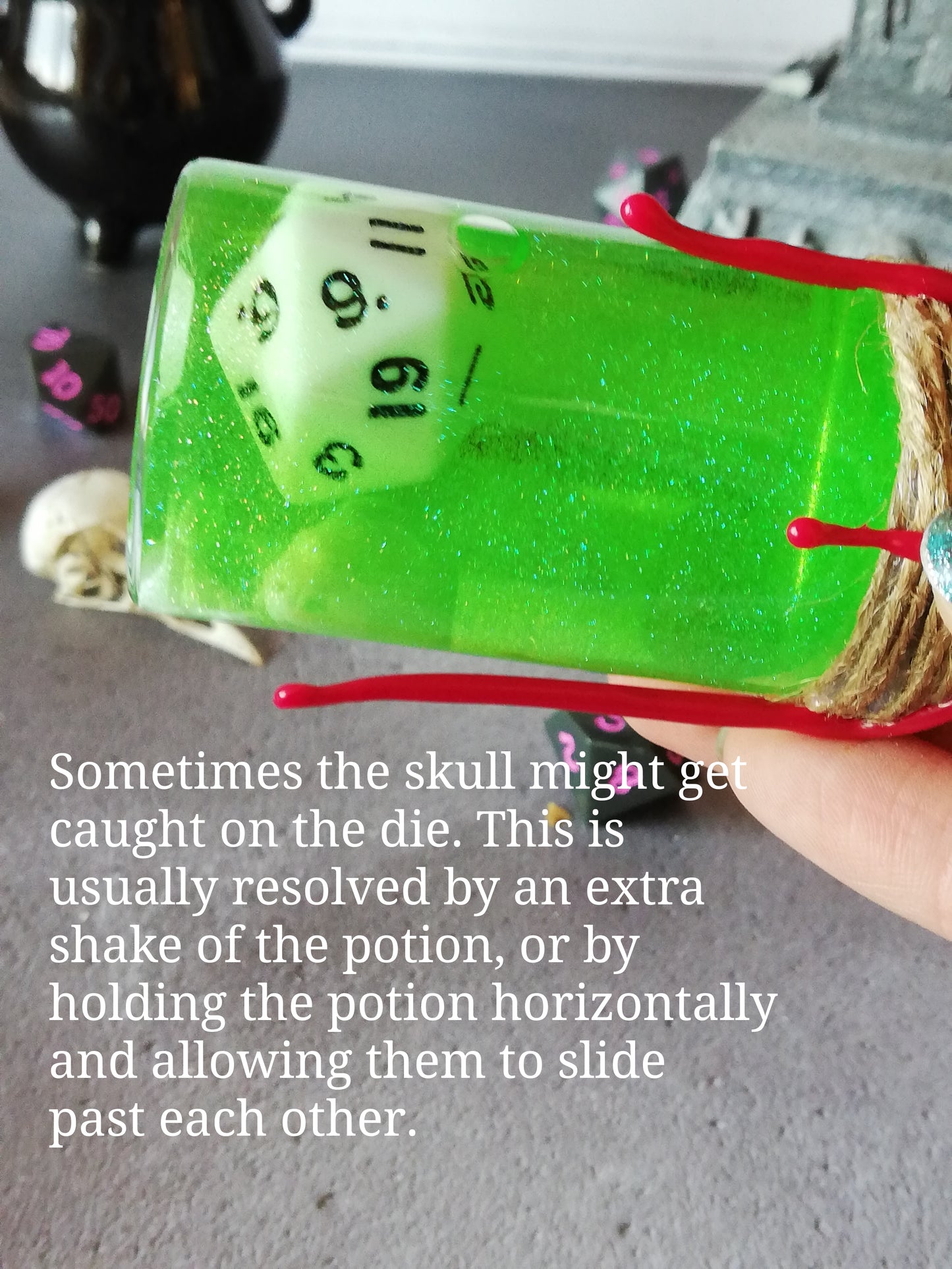 Gelatinous Tube - D20 Floating Dice Potion