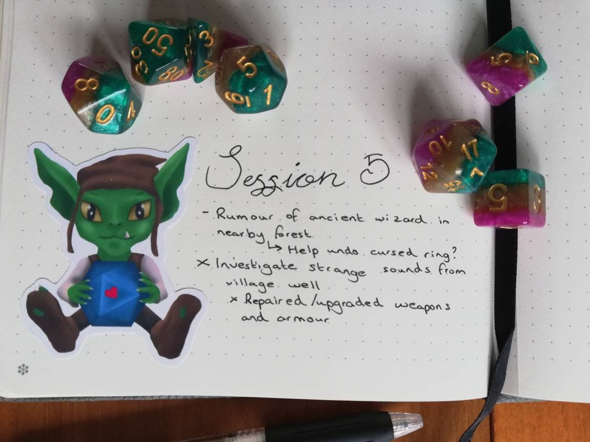 Dice goblin sticker - Goblin sticker - D20 sticker - Nerdy heart sticker
