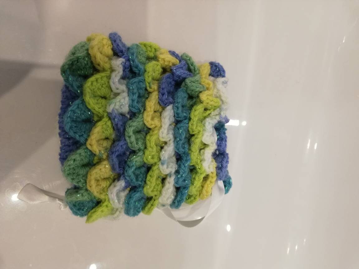 Forest Lake Dragon Egg Dice Bag! - With Twinkle Yarn // Crocheted scale effect bag, handmade, great for dice storage