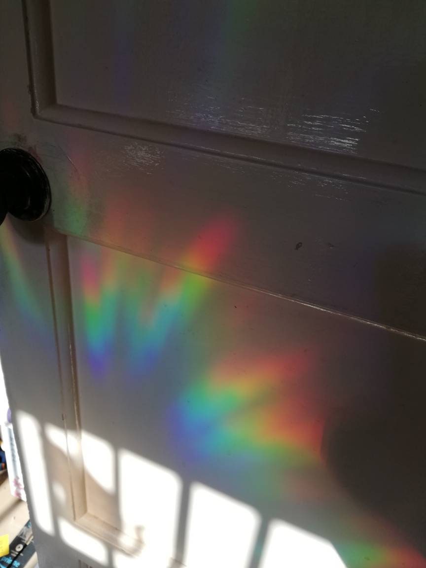 Geometric Bee Suncatcher Sticker - Easy to use window rainbow maker