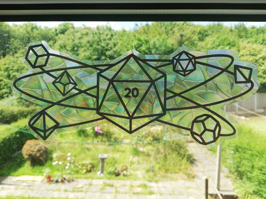 D20 galaxy Suncatcher Sticker - Easy to use window rainbow maker