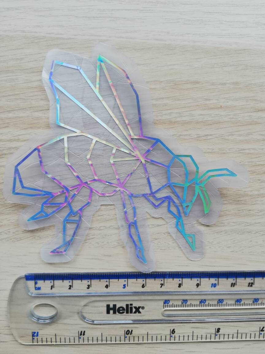 Geometric Bee Suncatcher Sticker - Easy to use window rainbow maker