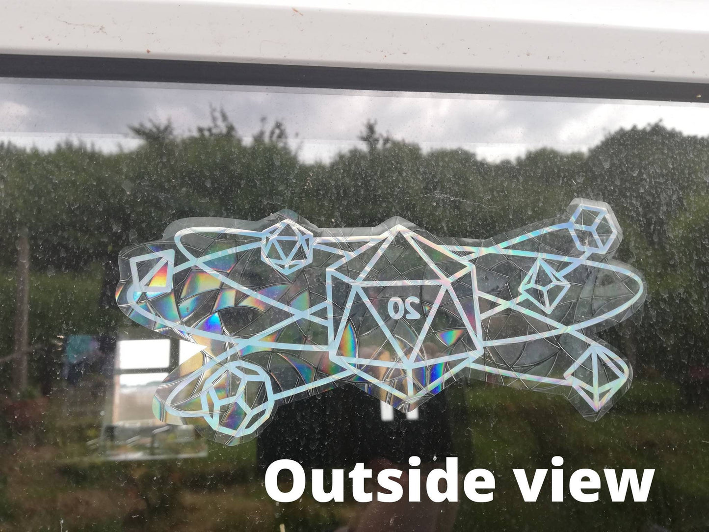 D20 Suncatcher Sticker - Easy to use window rainbow maker
