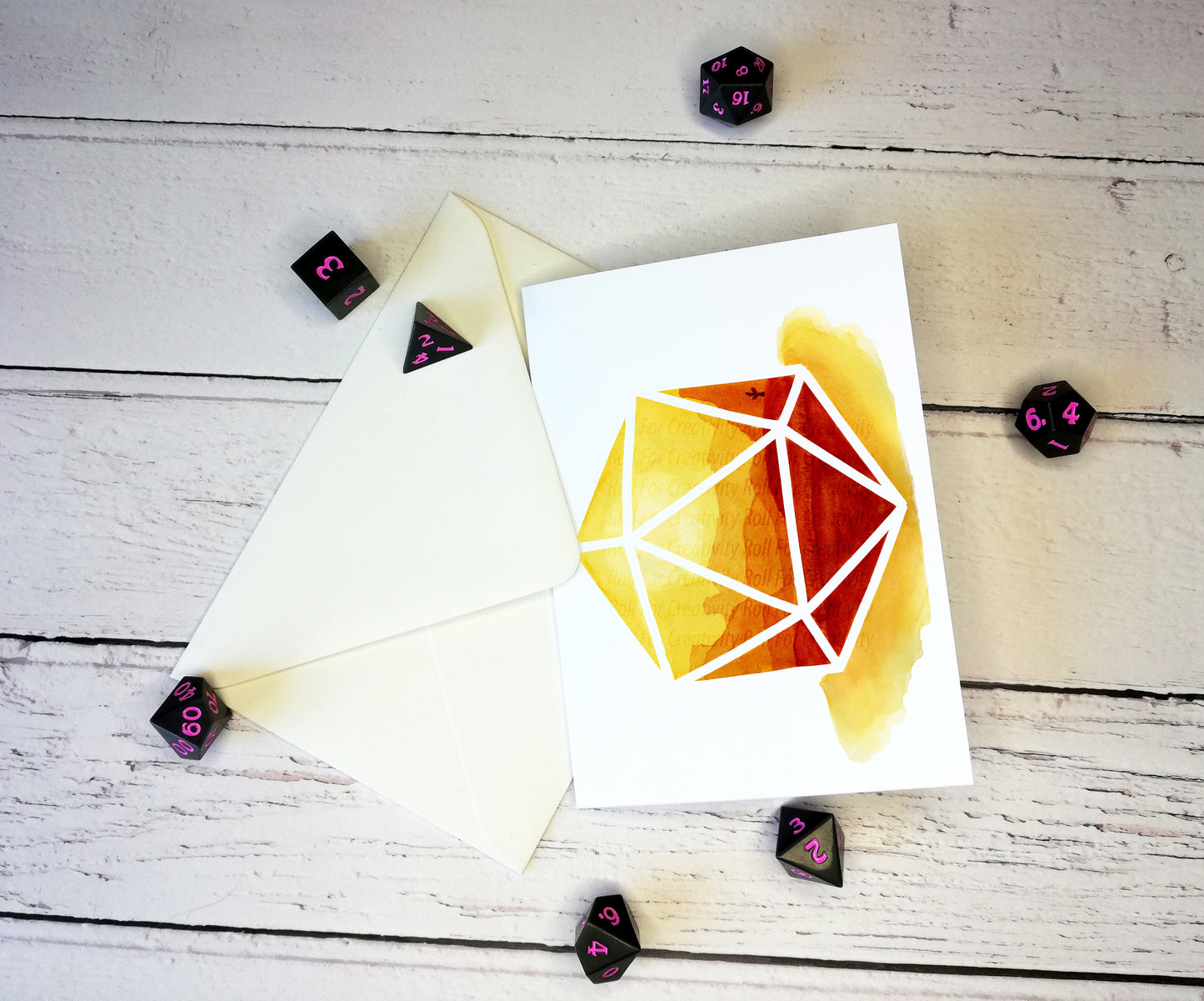 Watercolor D20 A6 Landscape Greetings Card BUNDLE  - Blank Inside for Custom Messages