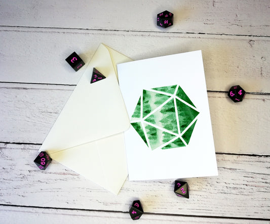 Green Misty Woods D20 A6 Landscape Greetings Card  - Blank Inside for Custom Messages