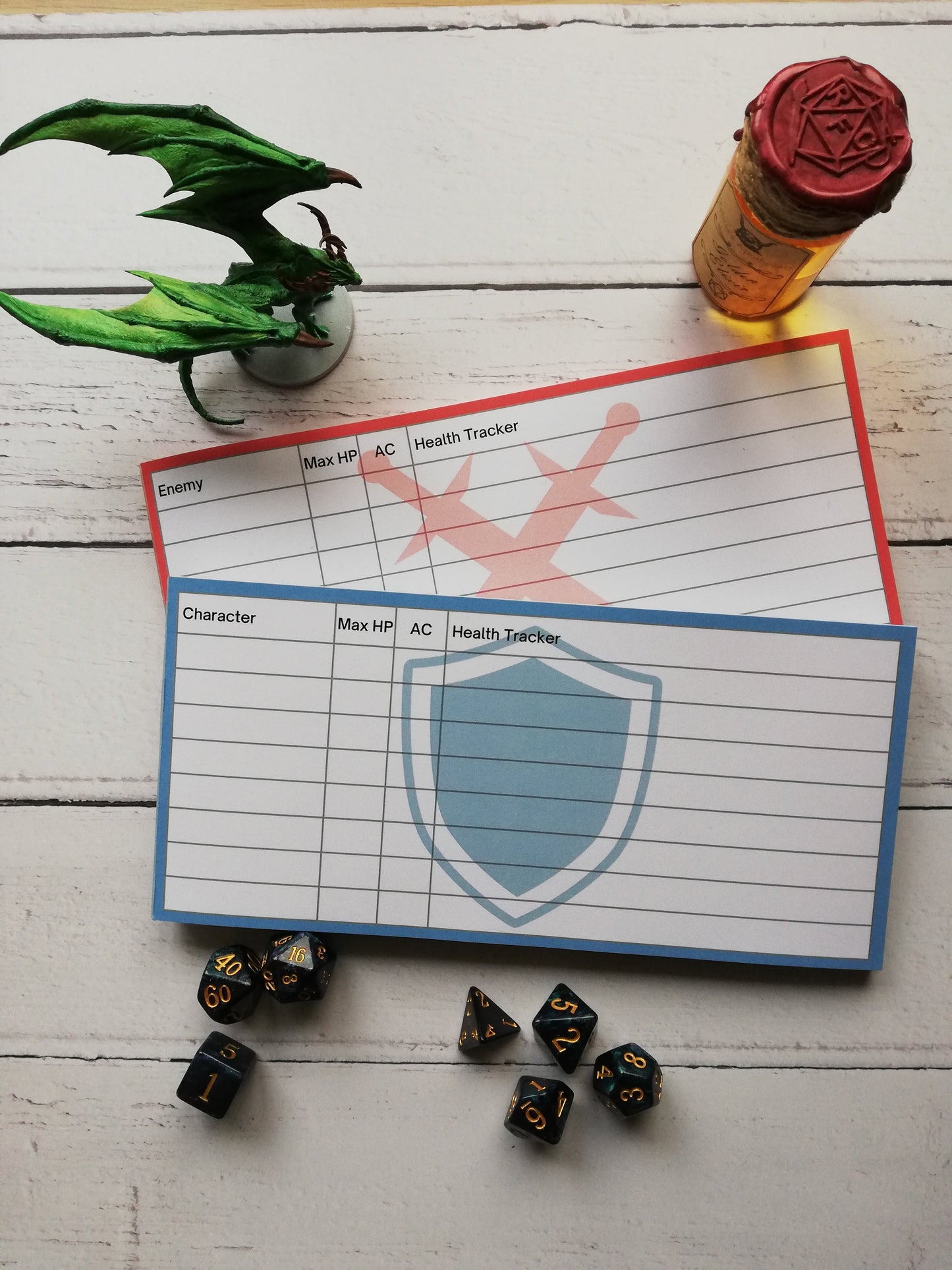 Health Tracker Notepads for Player Characters