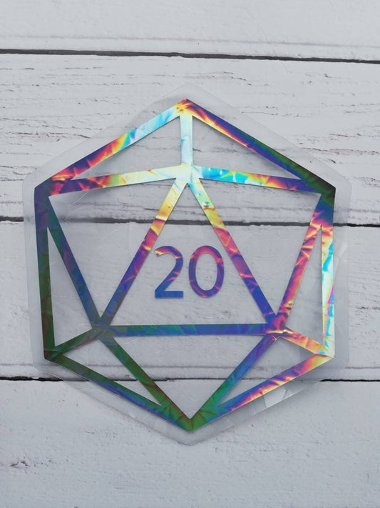 D20 Suncatcher Sticker - Easy to use window rainbow maker